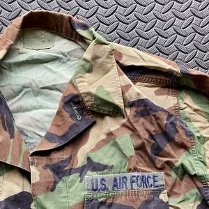 Vintage USAF Woodland Camo BDU Shirt Top